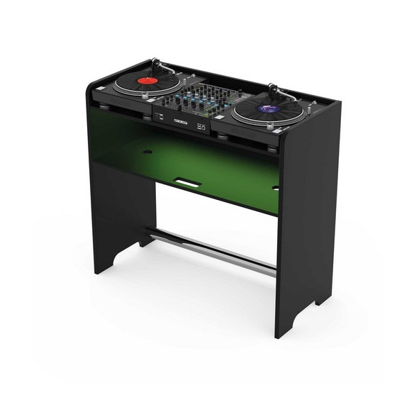 Mueble para DJ RELOOP Glorious Gigbar Black Para 2 platos giradiscos en posición vertical más 1 mesa de mezclas de 4 ch