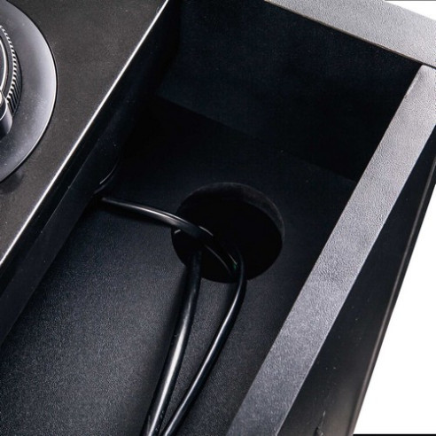 Mueble para DJ RELOOP Glorious Gigbar Black Para 2 platos giradiscos en posición vertical más 1 mesa de mezclas de 4 ch