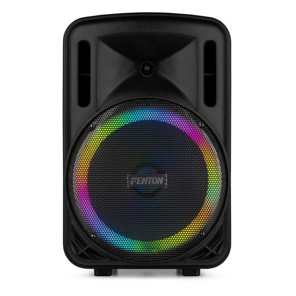 Fenton FT12LED MK2 Altavoz portátil con batería, 12" 700W, Bluetooth y Micrófono UHF