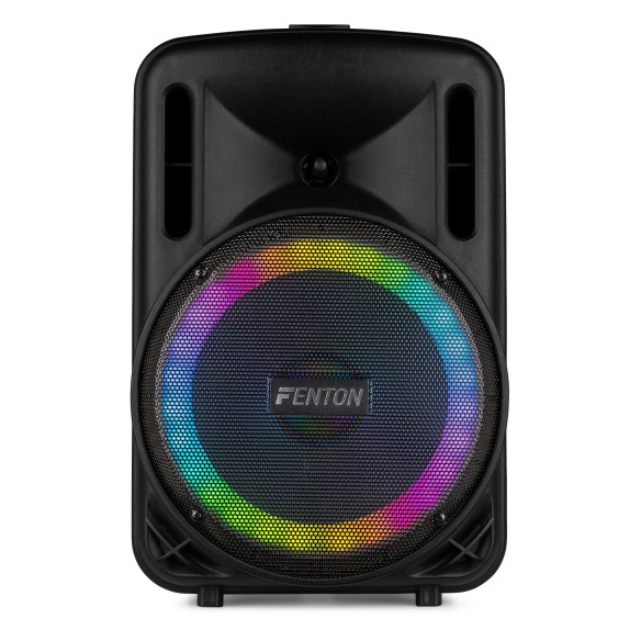 Fenton FT10LED MK2 Altavoz portátil con batería, 10" 450W, Bluetooth y Micrófono UHF