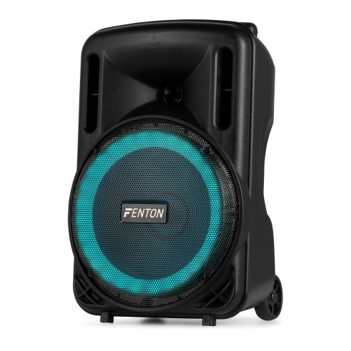Fenton FT10LED MK2 Altavoz portátil con batería, 10" 450W, Bluetooth y Micrófono UHF