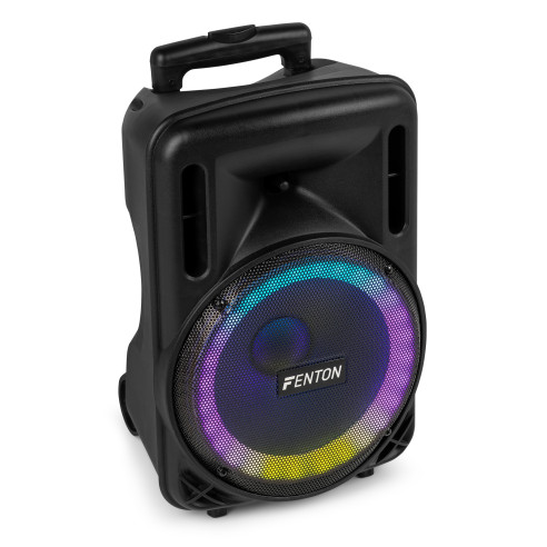 Fenton FT10LED MK2 Altavoz portátil con batería, 10" 450W, Bluetooth y Micrófono UHF
