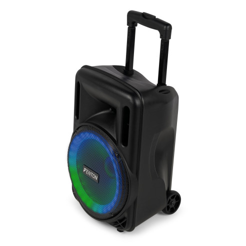 Fenton FT10LED MK2 Altavoz portátil con batería, 10" 450W, Bluetooth y Micrófono UHF