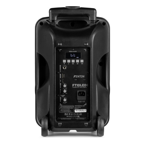 Fenton FT10LED MK2 Altavoz portátil con batería, 10" 450W, Bluetooth y Micrófono UHF