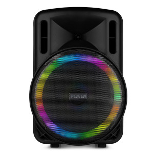 Fenton FT15LED MK2 Altavoz portátil con batería, 15" 800W, Bluetooth y Micrófono UHF