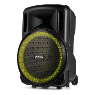Fenton FT15LED MK2 Altavoz portátil con batería, 15" 800W, Bluetooth y Micrófono UHF 2