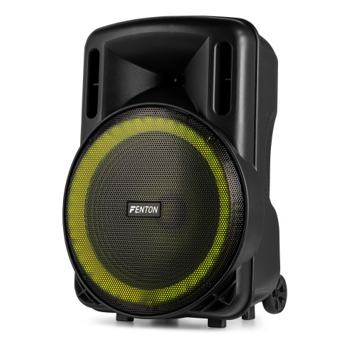 Fenton FT15LED MK2 Altavoz portátil con batería, 15" 800W, Bluetooth y Micrófono UHF