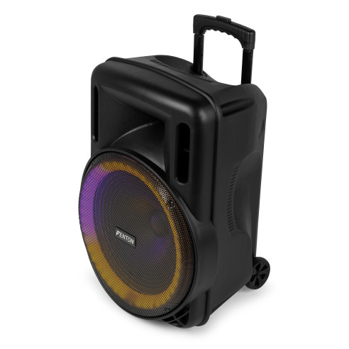 Fenton FT15LED MK2 Altavoz portátil con batería, 15" 800W, Bluetooth y Micrófono UHF