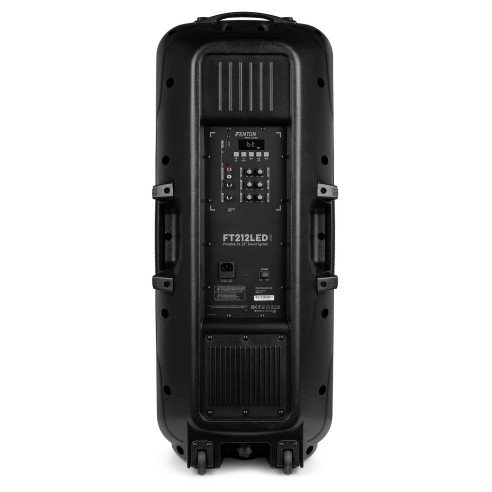 Fenton FT212LED MK2 Altavoz portátil con batería, 2x12" 1400W, Bluetooth y 2 Micrófonos UHF