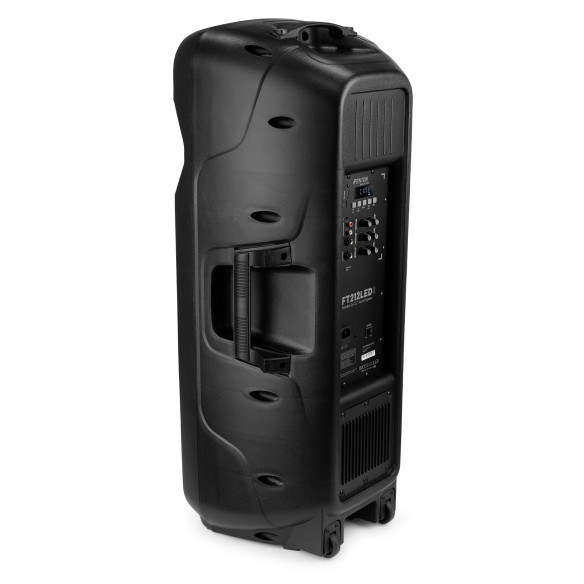 Fenton FT212LED MK2 Altavoz portátil con batería, 2x12" 1400W, Bluetooth y 2 Micrófonos UHF