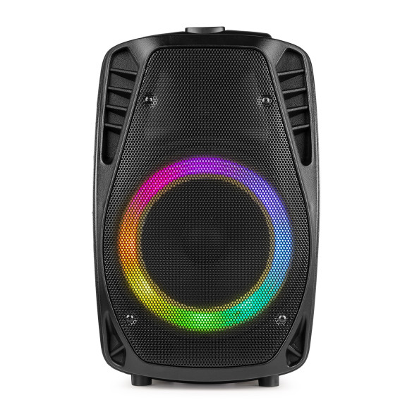 Fenton FT8LED MK2 Altavoz portátil con batería, 8" 300W, Bluetooth y Micrófono