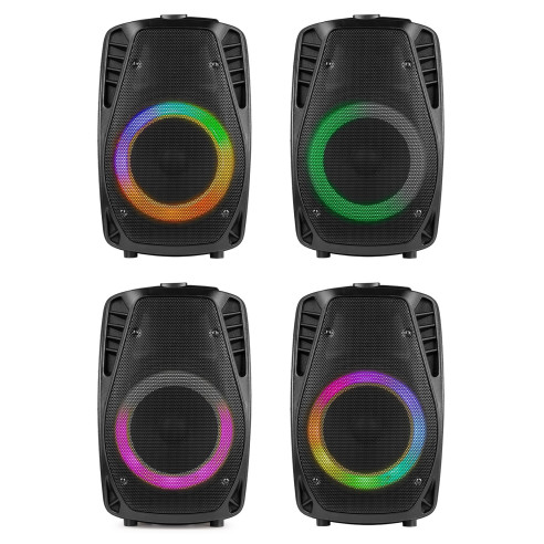 Fenton FT8LED MK2 Altavoz portátil con batería, 8" 300W, Bluetooth y Micrófono