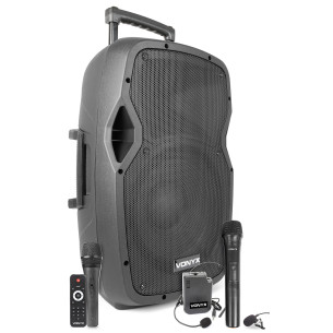 AP1200PA 12" BT, UHF MBP Equipo Sonido Portátil c/2 Micros