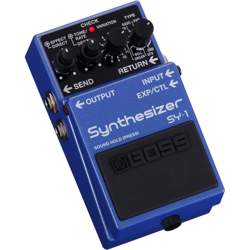 Pedal sintetizador polifónico de guitarra Boss SY-1 con 121 sonidos.