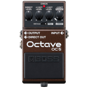 Pedal octavador BOSS OC-5 de nueva generación con modos vintage y polifónico, detección ultrarrápida y rango ampliado.
