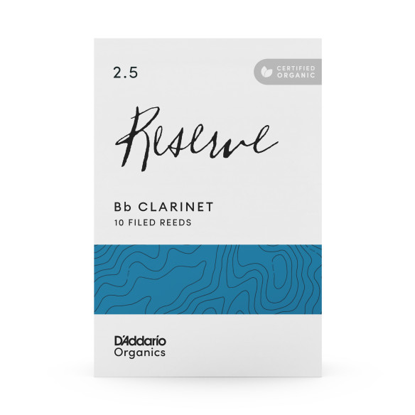 Caja de 10 cañas para Clarinete Sib d'Addario Organic Reserve dureza 2,5 ODCR1025. Caja de 10 cañas para Clarinete Sib d'Addario Organic Reserve dureza 2,5 ODCR1025.
