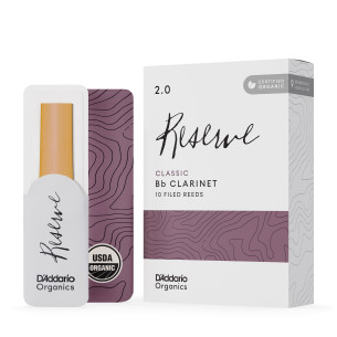 Caja de 10 cañas para Clarinete Sib d'Addario Organic Reserve Classic dureza 2.0 ODCT1020.