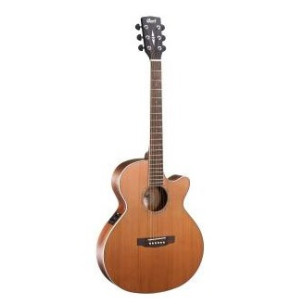 Guitarra electroacústica Cort SFX-CED NS con tapa de maciza de cedro rojo aros de caoba y fondo de caoba maciza
