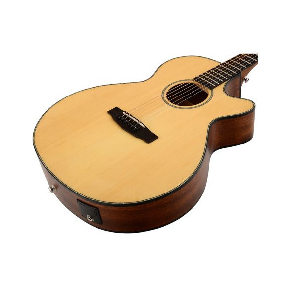 Guitarra electroacústica Cort SFX-CED NS con tapa de maciza de cedro rojo aros de caoba y fondo de caoba maciza