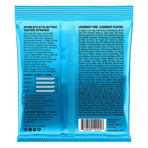 Ernie Ball 2225 Juego Eléctrica Slinky Extra 8-38