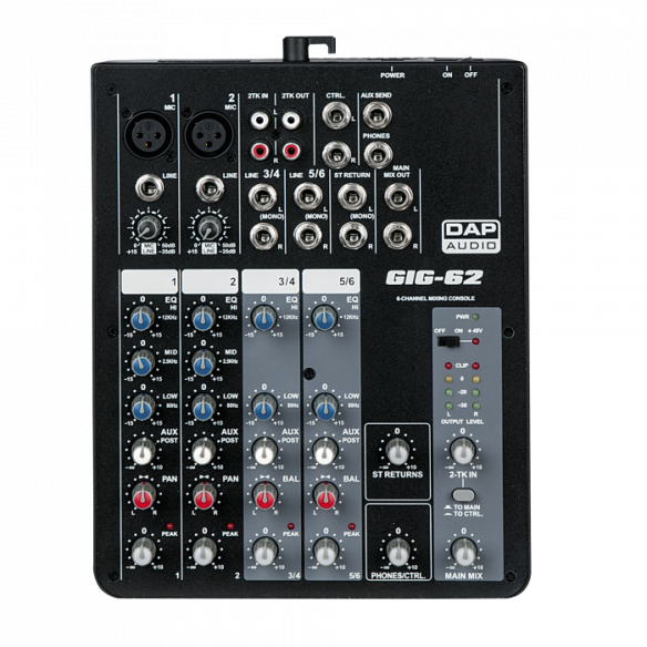 DAP AUDIO GIG-62 Mesa Mezclas 6 Ch.
