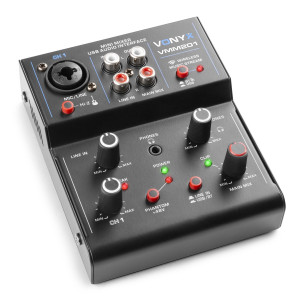 Vonyx VMM201 Mezclador 2 Canales con USB Audio Interface 2