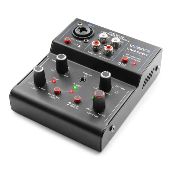 Vonyx VMM201 Mezclador 2 Canales con USB Audio Interface