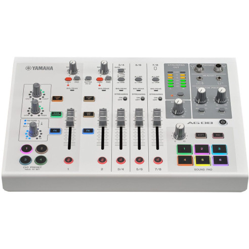 Yamaha AG08 WHITE Mezclador para Streaming con interfaz USB