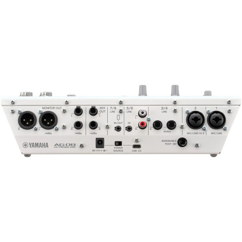Yamaha AG08 WHITE Mezclador para Streaming con interfaz USB