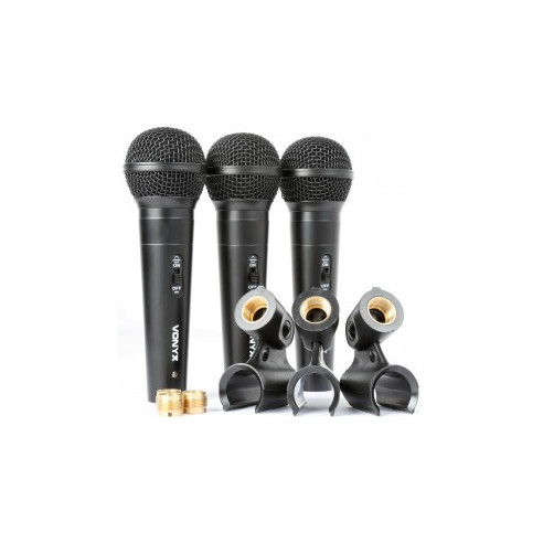 Vonyx VX1800S Set de 3 Micrófonos Dinámicos