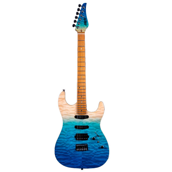 JET JS1000-QTBL Azul Transparente Guitarra Eléctrica