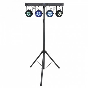 SHOWTEC Compact Power Lightset 4 RGBW .Equipo de luces de 4 Focos par led con soporte y estuche .
