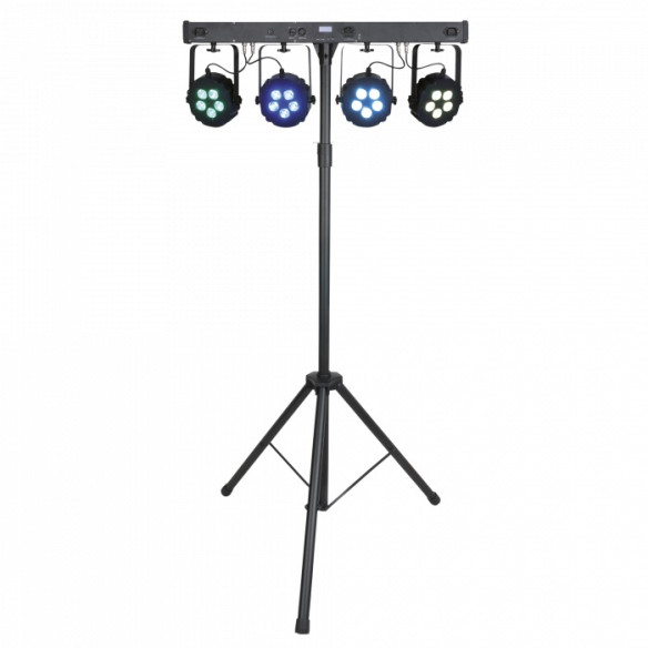 SHOWTEC Compact Power Lightset 4 RGBW .Equipo de luces de 4 Focos par led con soporte y estuche .