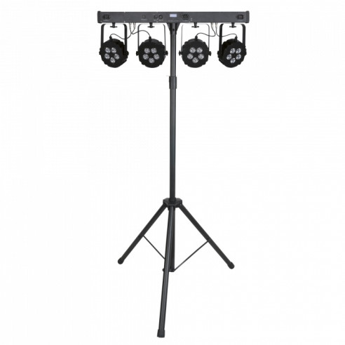 SHOWTEC Compact Power Lightset 4 RGBW .Equipo de luces de 4 Focos par led con soporte y estuche .