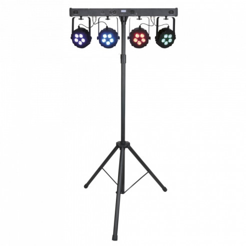 SHOWTEC Compact Power Lightset 4 RGBW .Equipo de luces de 4 Focos par led con soporte y estuche .