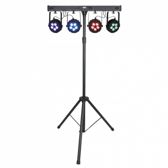 SHOWTEC Compact Power Lightset 4 RGBW .Equipo de luces de 4 Focos par led con soporte y estuche .