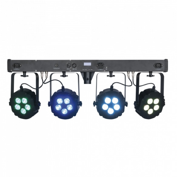 SHOWTEC Compact Power Lightset 4 RGBW .Equipo de luces de 4 Focos par led con soporte y estuche .