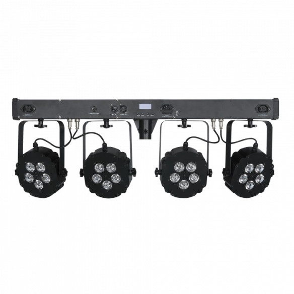 SHOWTEC Compact Power Lightset 4 RGBW .Equipo de luces de 4 Focos par led con soporte y estuche .
