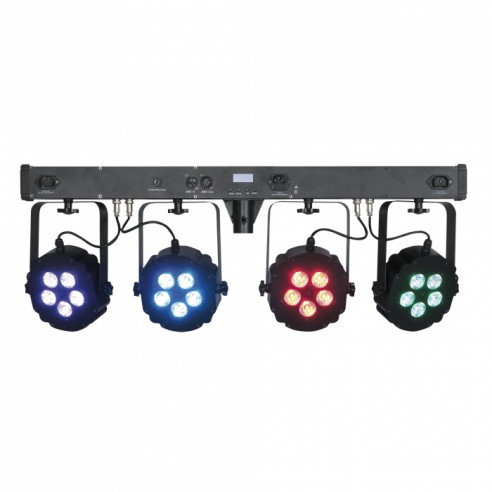 SHOWTEC Compact Power Lightset 4 RGBW .Equipo de luces de 4 Focos par led con soporte y estuche .