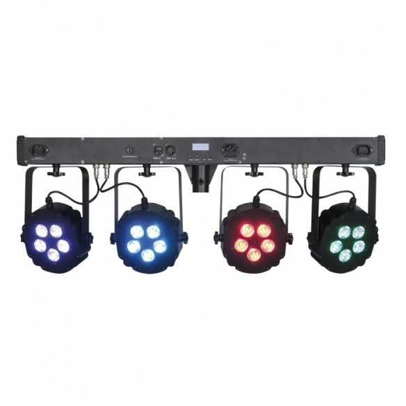 SHOWTEC Compact Power Lightset 4 RGBW .Equipo de luces de 4 Focos par led con soporte y estuche .