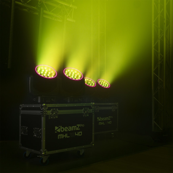 BeamZ MHL1940 LED BEE EYE Cabeza Móvil con Zoom 2 Unid. Flightcase