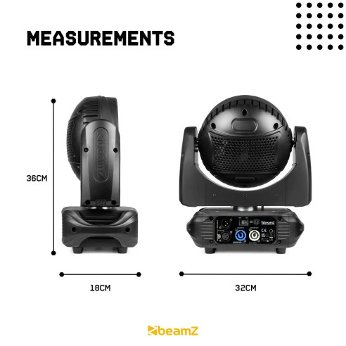 FUZE2812 Cabeza Móvil Wash con Zoom, 28x 12W 61 LEDs, RGBWA-UV