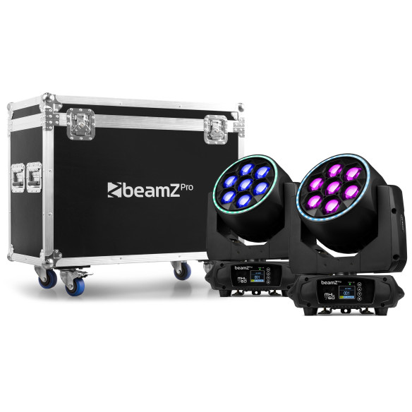 BeamZ MHL760 Cabeza Móvil con Zoom LED BEE EYE 2 Pcs.Flightcase