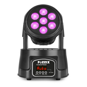 FUZZIX MHC706 LED WASH Cabeza Móvil económico 7x 6 Watts RGBW 4 en 1 2