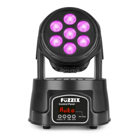 FUZZIX MHC706 LED WASH Cabeza Móvil económico 7x 6 Watts RGBW 4 en 1