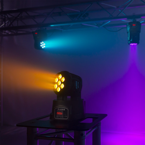 FUZZIX MHC706 LED WASH Cabeza Móvil económico 7x 6 Watts RGBW 4 en 1