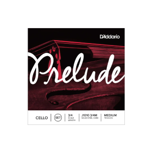 Juego de cuerdas para Cello D´Addario Prelude J1010 3/4 de tensión media y cuerda"La" entorchada en níquel.