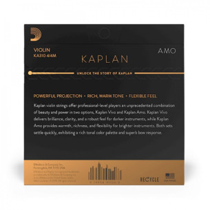 Juego de cuerdas para violín de 4/4 D´Addario Kaplan Amo KA310 de tensión media. 2