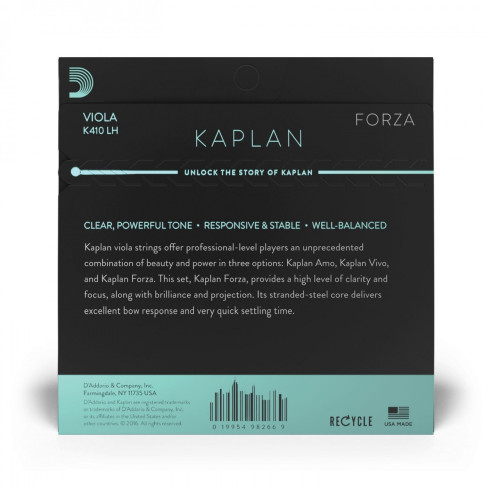 cuerdas Viola 16" - 17" d'Addario Kaplan K410 LM med escala larga