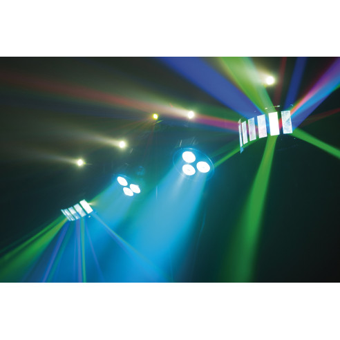SHOWTEC QFX .Juego de iluminación compacto con múltiples efectos, discoteca movil, Djs.
